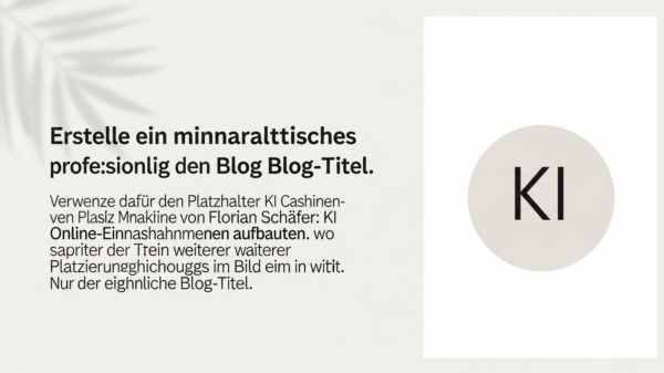 KI Cash Machine von Florian Schäfer: KI Online-Einnahmen aufbauen