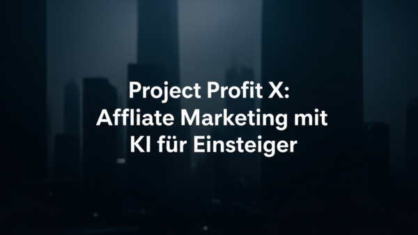 Project Profit X: Affiliate Marketing mit KI für Einsteiger